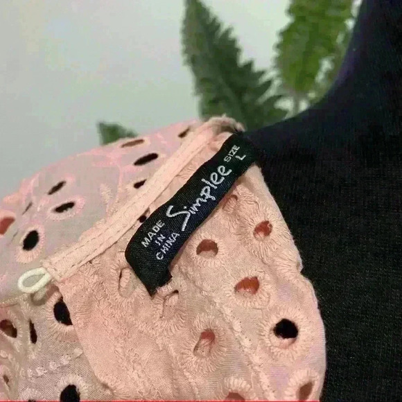 Simpler Dress Bell Sleeve Spring Pink Large Salmon - Picture 4 of 4